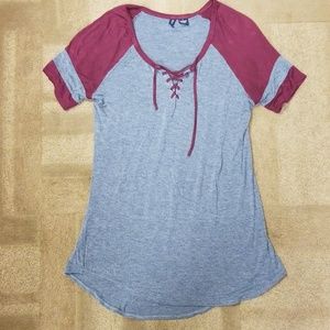 Baseball Lace-up Jersey Tee